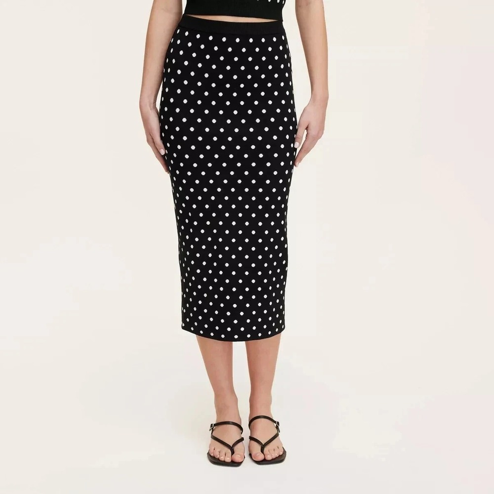 Sz XXS - Women Mini Polka Dot Sweater Midi Skirt kate spade x Target - NWT